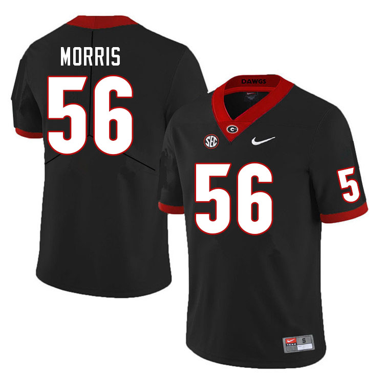 Men #56 Micah Morris Georgia Bulldogs College Football Jerseys Sale-Black - Click Image to Close